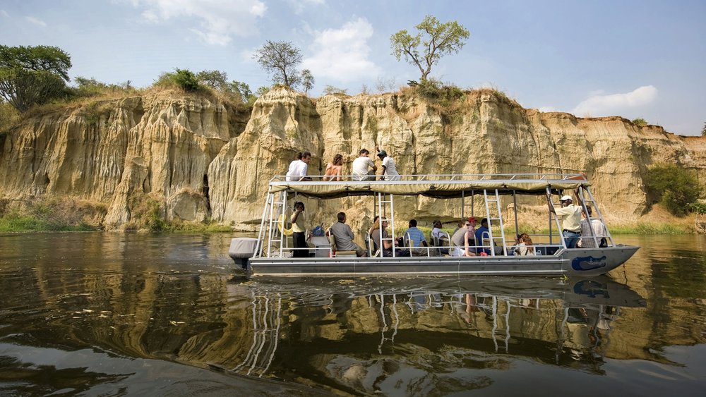 Fähre auf dem weißen Nil im Murchison Falls Nationalpark