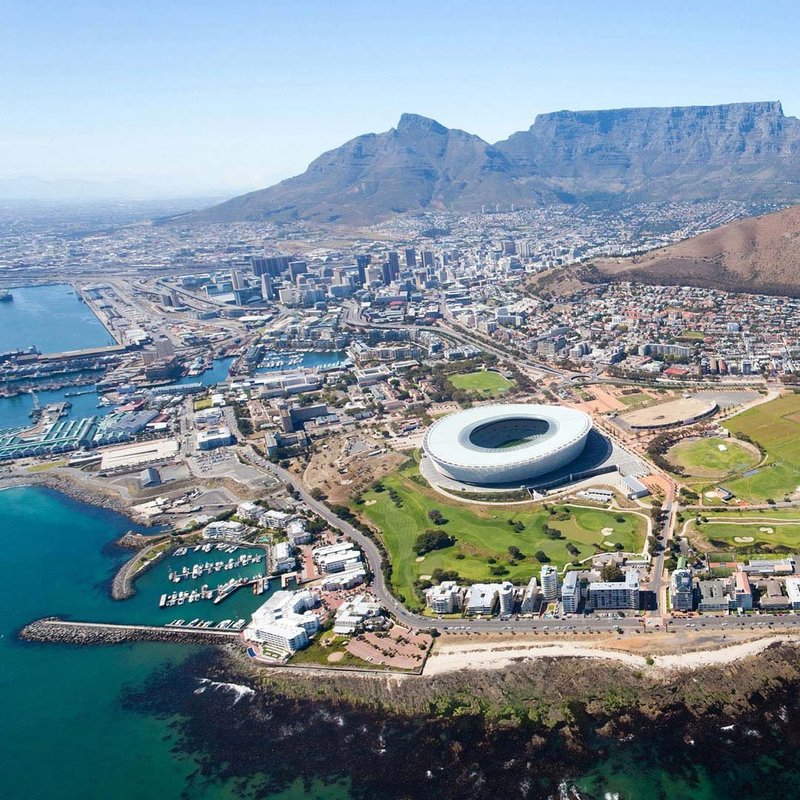 Kapstadt & Tafelberg aus der Luft fotografiert