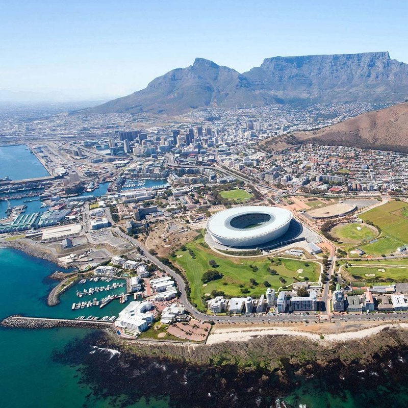 Kapstadt & Tafelberg aus der Luft fotografiert
