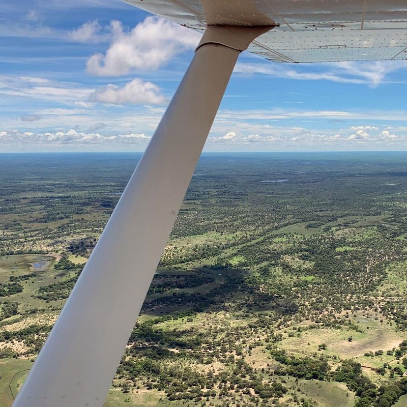 Das Okavangodelta aus der Luft fotografiert