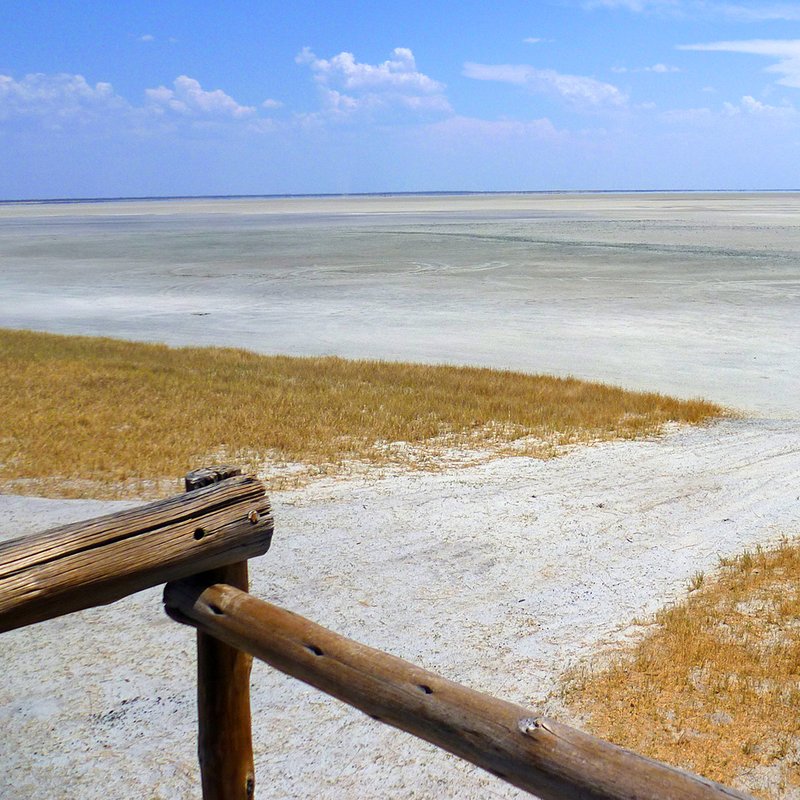 Blick auf die Makgadikgadi-Salzpfannen