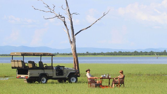 Picknick am Kariba-Stausee im Matusadona Nationalpark