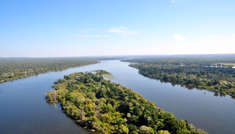 Der Chobe River aus der Luft fotografiert