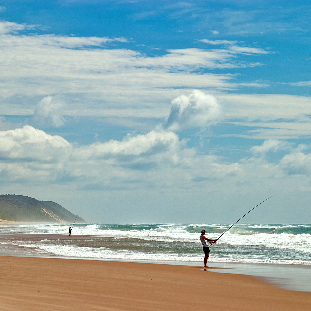 Angler am Strand von St. Lucia